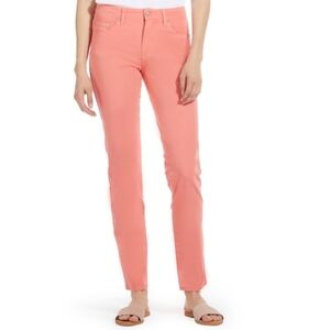 Fabrizio Gianni cotton twill stretch straight leg melon pink comfort pants sz 8